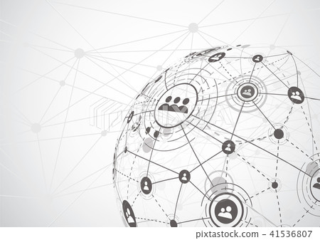 Global network connection. World map point 41536807