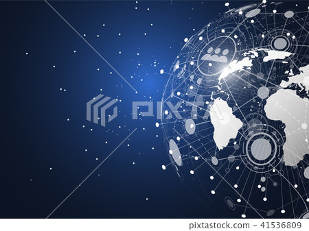 Global network connection. World map point 41536809