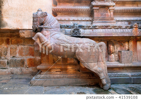 Galloping horses near flights of steps, Subrahmanyam shrine, Brihadisvara Temple complex, Tanjore 41539108
