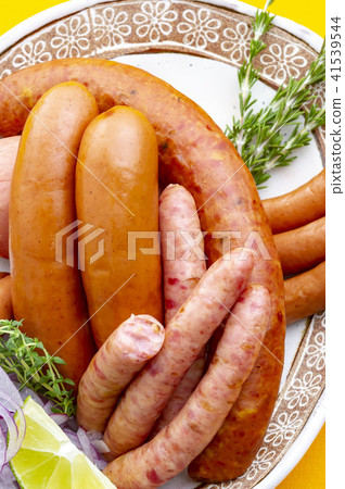 Assortment of delicious sausages 41539544