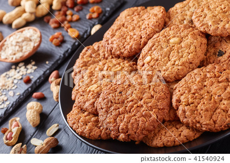 close-up of delicious Oatmeal raisin cookies close-up of delicious Oatmeal raisin cookies 41540924