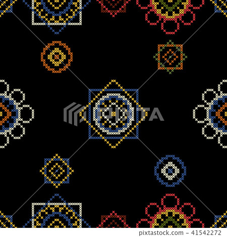 Retro background with cross stitch Retro background with cross stitch 41542272