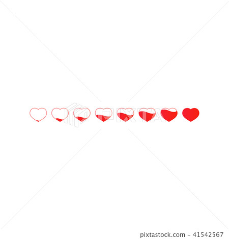 Red heart line - Stock Illustration [41542567] - PIXTA