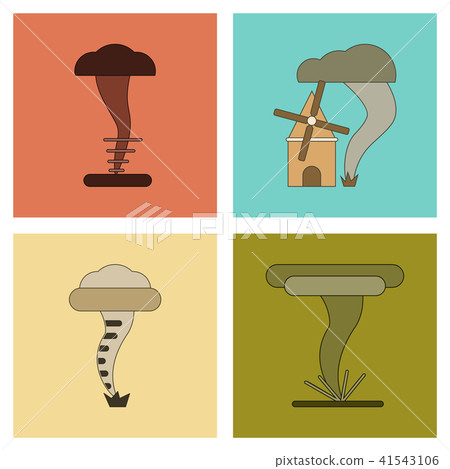 assembly flat icons natural disaster tornado 41543106