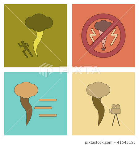 assembly flat icons nature disaster tornado 41543153