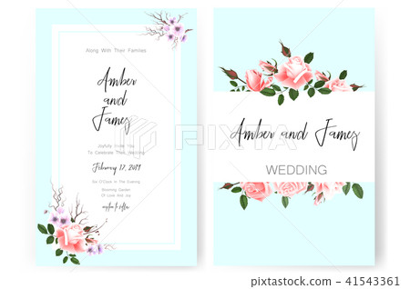 Save the date card, wedding invitation, greeting card with beautiful flowers and letters Save the date card, wedding invitation, greeting card with beautiful flowers and letters 41543361