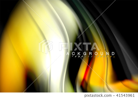 Fluid liquid colors design, colorful marble or plastic wavy texture background, glowing multicolored 41543961