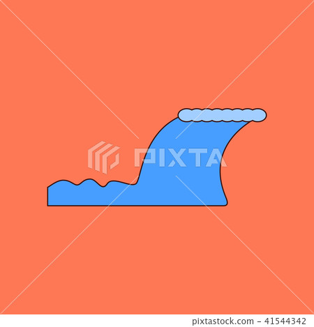 flat icon on background disaster tsunami flat icon on background disaster tsunami 41544342