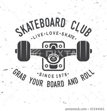 Skateboard club badge. Vector illustration. Skateboard club badge. Vector illustration. 41544361