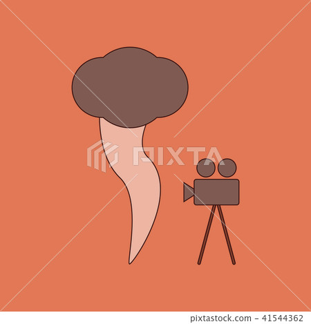 flat icon on background tornado camera flat icon on background tornado camera 41544362