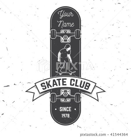 Skate club badge. Vector illustration. Skate club badge. Vector illustration. 41544364