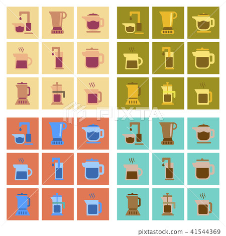 assembly flat icons coffee machine maker 41544369
