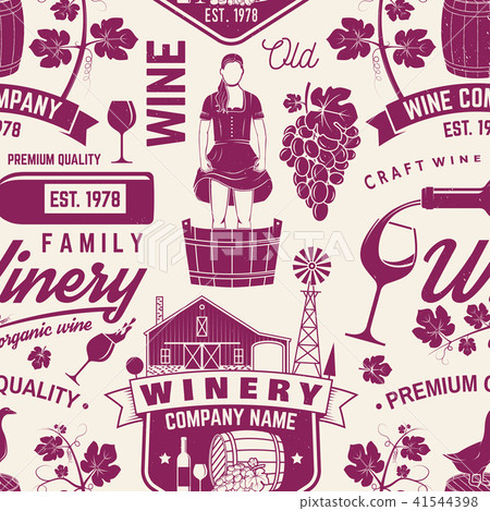 Winery seamless pattern or background. Vector illustration. Winery seamless pattern or background. Vector illustration. 41544398