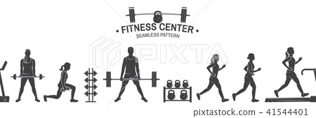 Fitness club seamless pattern or background. Vector illustration. 41544401