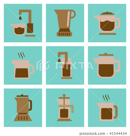 assembly flat icons coffee machine maker 41544434