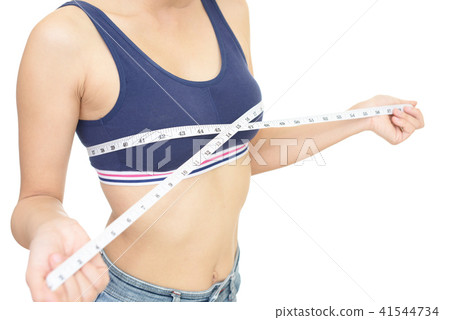 A woman measuring the chest A woman measuring the chest 41544734