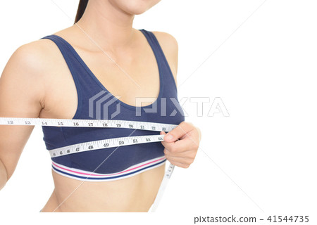 A woman measuring the chest A woman measuring the chest 41544735