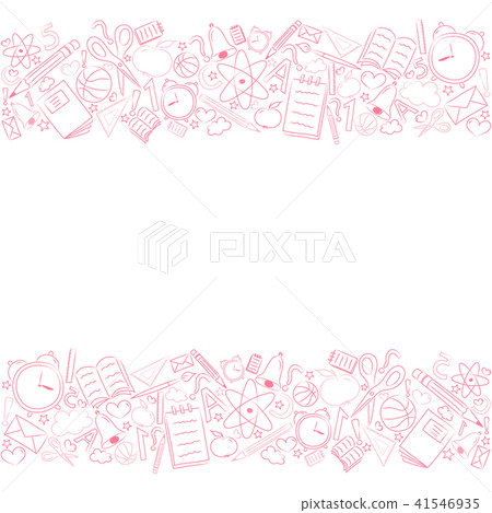 Concept of school poster with accessories. Vector Concept of school poster with accessories. Vector 41546935