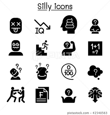 Stupid, foolish, Silly icon set 41548563