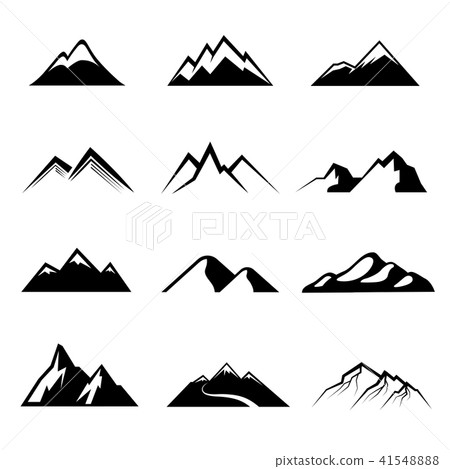 Mountains black vector icons Mountains black vector icons 41548888