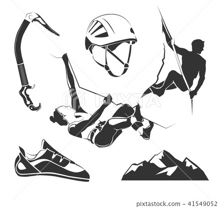 Vector elements for climbing, trekking, hiking, mountaineering labels Vector elements for climbing, trekking, hiking, mountaineering labels 41549052