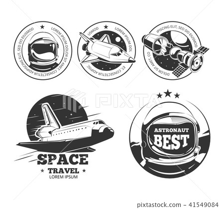 Astronautics vector labels, badges and emblems 41549084