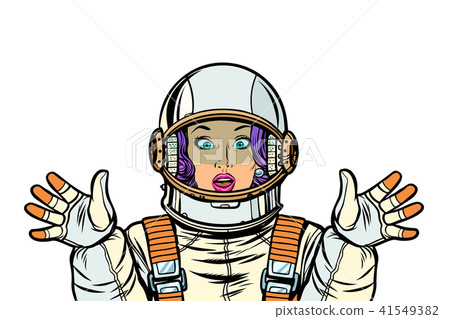 astronaut woman surprised pop art 41549382