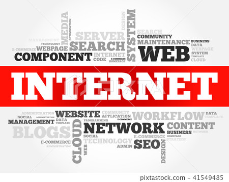 Internet word cloud, business concept Internet word cloud, business concept 41549485