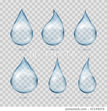 Falling transparent water drops vector set isolated on plaid background Falling transparent water drops vector set isolated on plaid background 41549978