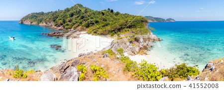 Tropical white sand beach Aerial 41552008