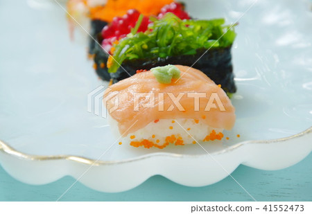 variety Sushi Japanese food with wasabi  41552473