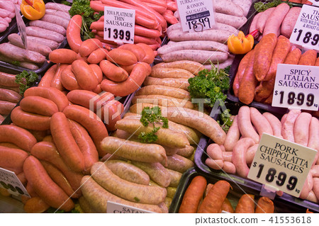 Butcher's shop window in Sydney in Australia. Butcher's shop window in Sydney in Australia. 41553618