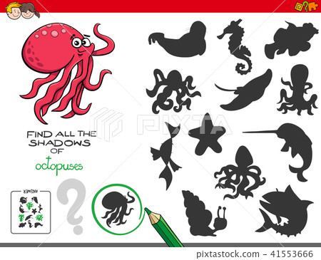 educational shadows game with octopuses educational shadows game with octopuses 41553666
