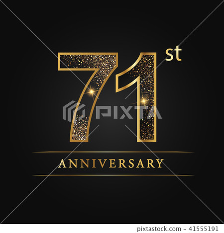 71 years anniversary celebration logotype. 41555191