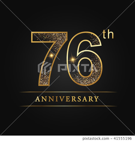 76 years anniversary celebration logotype. 41555196