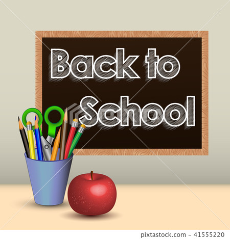 a board with an inscription chalk, back to school 41555220