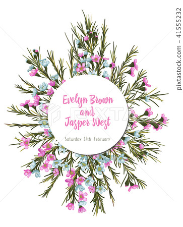Vector watercolor colorful circular floral wreaths 41555232