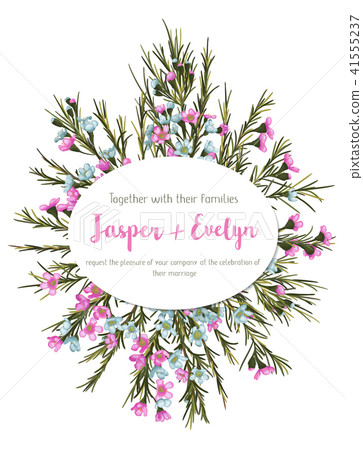 Beautiful floral greeting card, wedding invitation 41555237