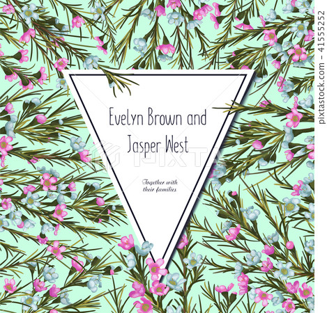 Vector wedding invitation with wax flowers on  41555252