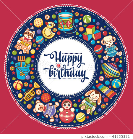 Happy Brithday. Greeting Card. Vector. Happy Brithday. Greeting Card. Vector. 41555351