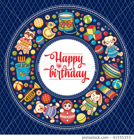 Happy Brithday. Greeting Card. Vector. 41555353