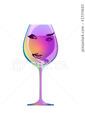 Reflection of a beautiful girl in silhouette glass Reflection of a beautiful girl in silhouette glass 41555683