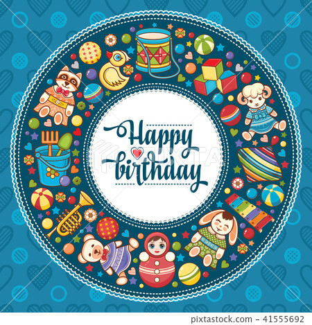 Happy Brithday. Greeting Card. Vector. 41555692