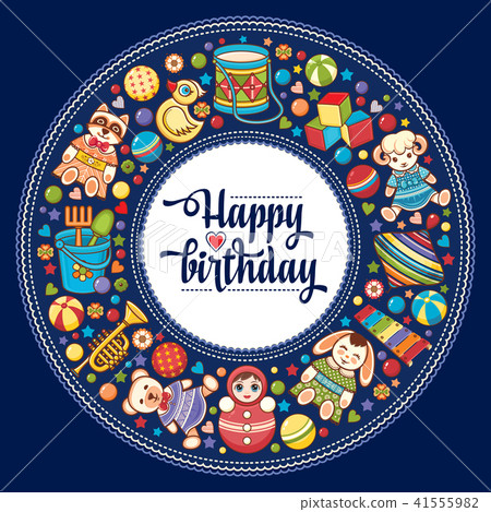 Happy Brithday. Greeting Card. Vector. 41555982