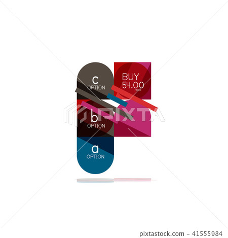 Minimal flat clean abstract option step infographic design element, geometric shapes - round squares 41555984