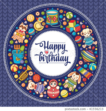 Happy Brithday. Greeting Card. Vector. 41556213