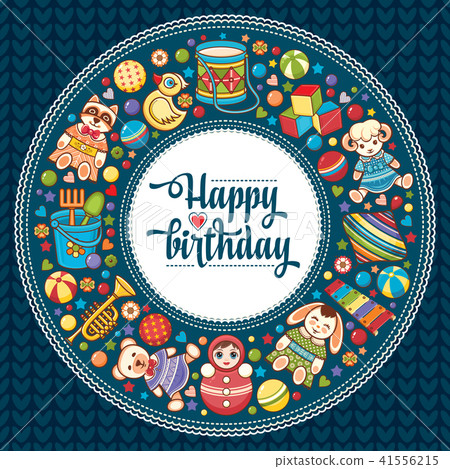 Happy Brithday. Greeting Card. Vector. Happy Brithday. Greeting Card. Vector. 41556215