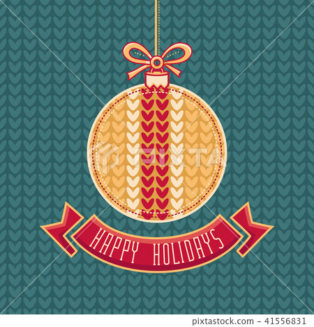 Vector. Happy Holidays Greeting Card in ball form 41556831