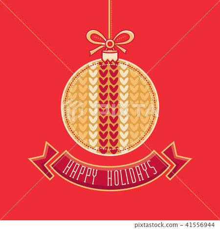 Greeting Card Happy Holidays Vector. Ball Form Greeting Card Happy Holidays Vector. Ball Form 41556944