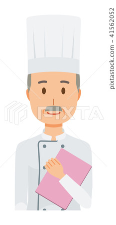 An elderly chef who wore a cook coat has a file 41562052